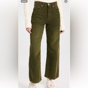 Re/Done size 24, corduroy, high waisted, cropped wide leg, brand new